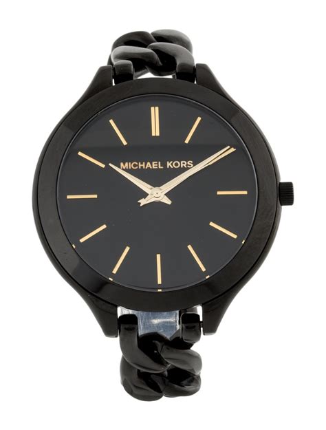 michael kors watch mk-3317|Michael Kors Women's Slim Runway Black Ion.